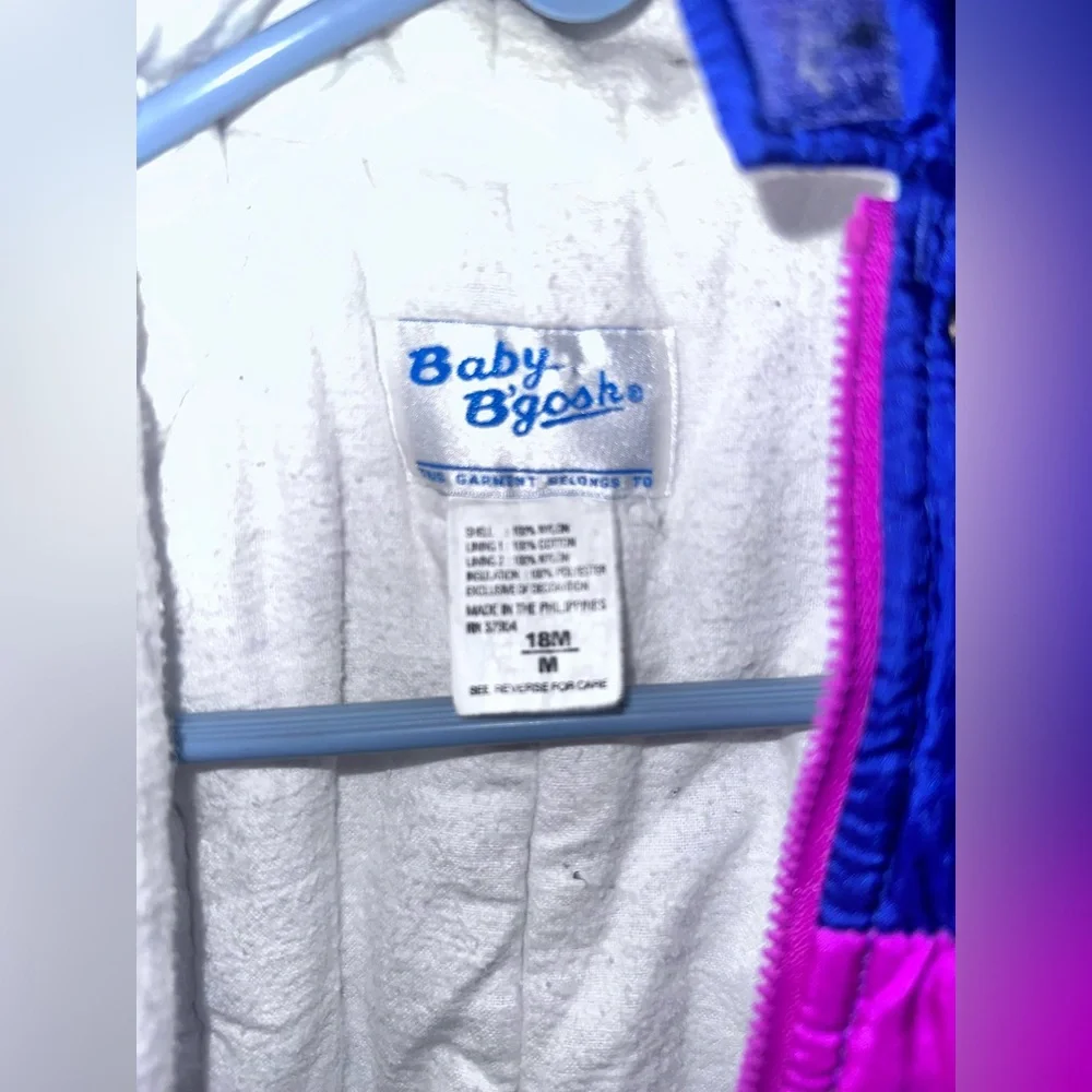 Vintage 90's OshKosh Baby B’ Gosh 18 Months Snowsuit & Mittens - Picture 6 of 6